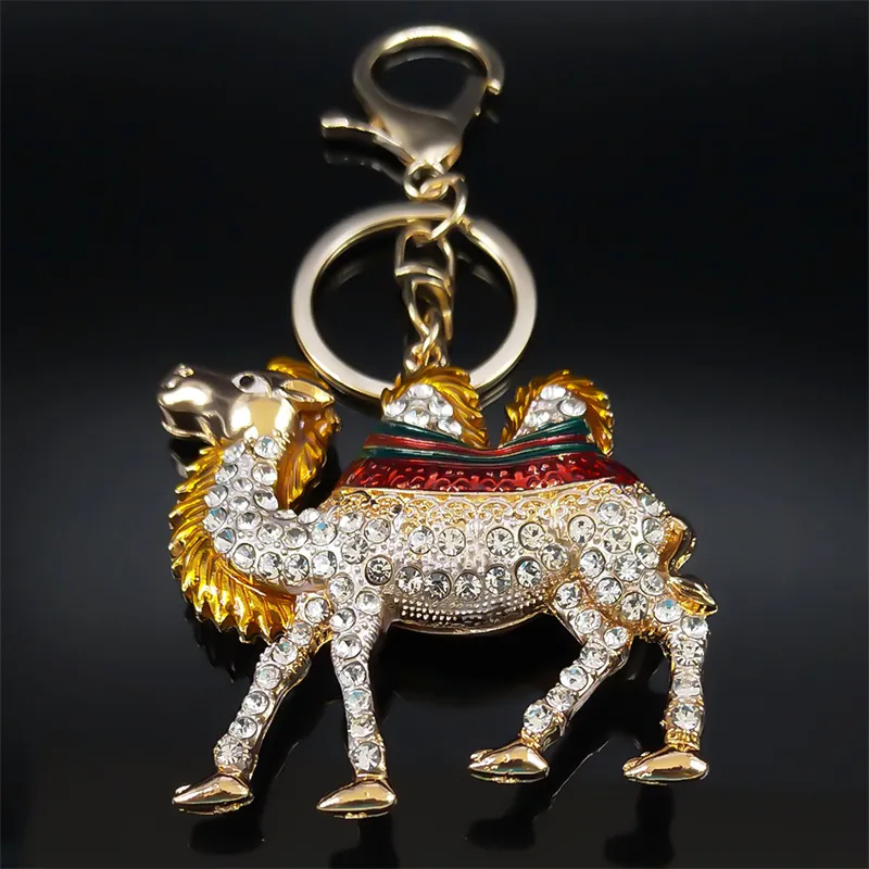 Exquisite Gold Metal Camel Rhinestone Keychain for Women/Men: Stylish ...
