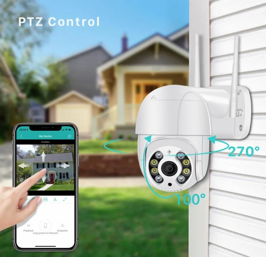 5MP Suivi automatique PTZ IP Camera WiFi OUTDOOR AI Détection humaine O 1080P Sécurité sans fil CCATV CAMER