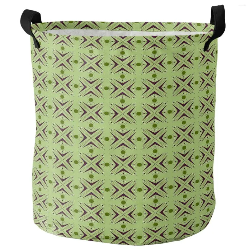 Sac à linge Green Circle Triangle Retro Style Dirty panier pliable Organisateur Organisateur