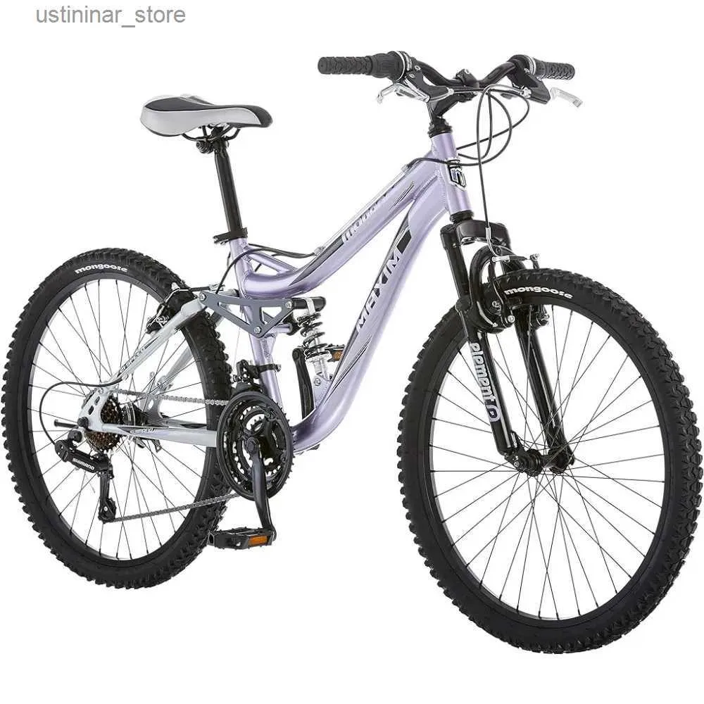 Bikes Ride-ons Lavender Mountain Bycyle Frame en aluminium MTB Roues de 24 pouces Bicycle Pliant Drivetrain 21 vitesses Bicycles bon marché Road Cycling L47