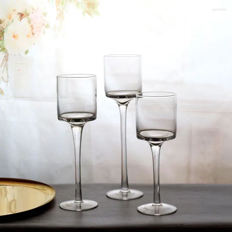 Cristal de xícaras de casas de casas grandes para um portador minimalista moderno Velas à prova de vento Bougiesro Vases Tabl BY50CH