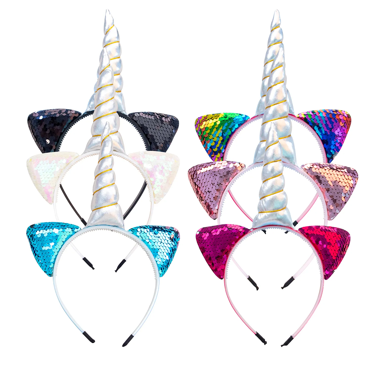 Diadema De Orejas De Gato Suave Y Esponjosa - Cinta Para El Pelo Rosa Y Blanca Para Niñas Y Adultos (18x16.5 Cm) Ideal Para Cosplay Y Fiestas Temáticas