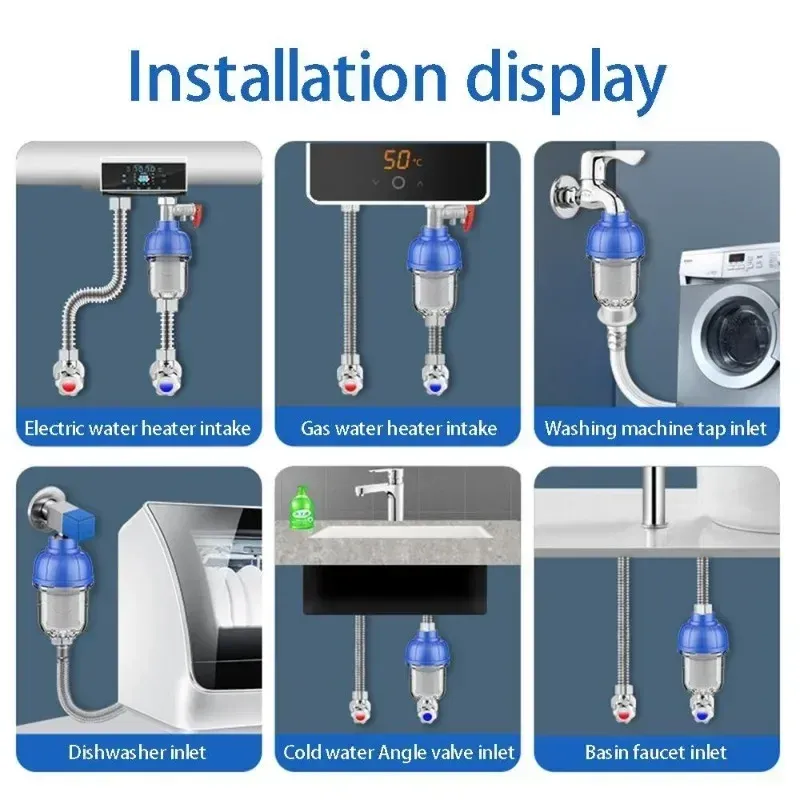Manual Anti-Scale Pre-Filter For Washing Machine Home Use Polyphosphate Water Filter Made Of Plastic Brass ABS - Water Heater Filter, Washing Machine Filter