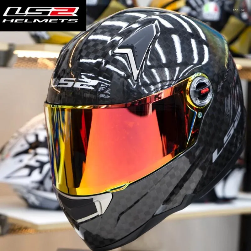 Motorcycle Helmets Original LS2 12K FF396 Carbon Fiber Helmet CT2 Full Face Casco Casque Moto No Pump