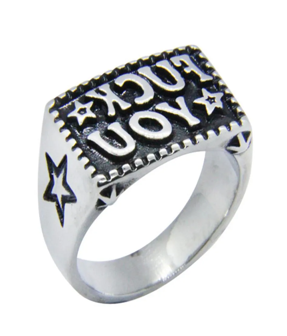 5pcslot New FK YOU Star Ring 316L Stainless Steel Fashion Jewelry Popular Biker Hip Style5642419