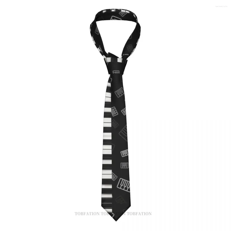 Bow Ties Piano Print Music Remarques Unisexe Casual Coup Tie Daily Wear Strighment Striped Slim Cravat