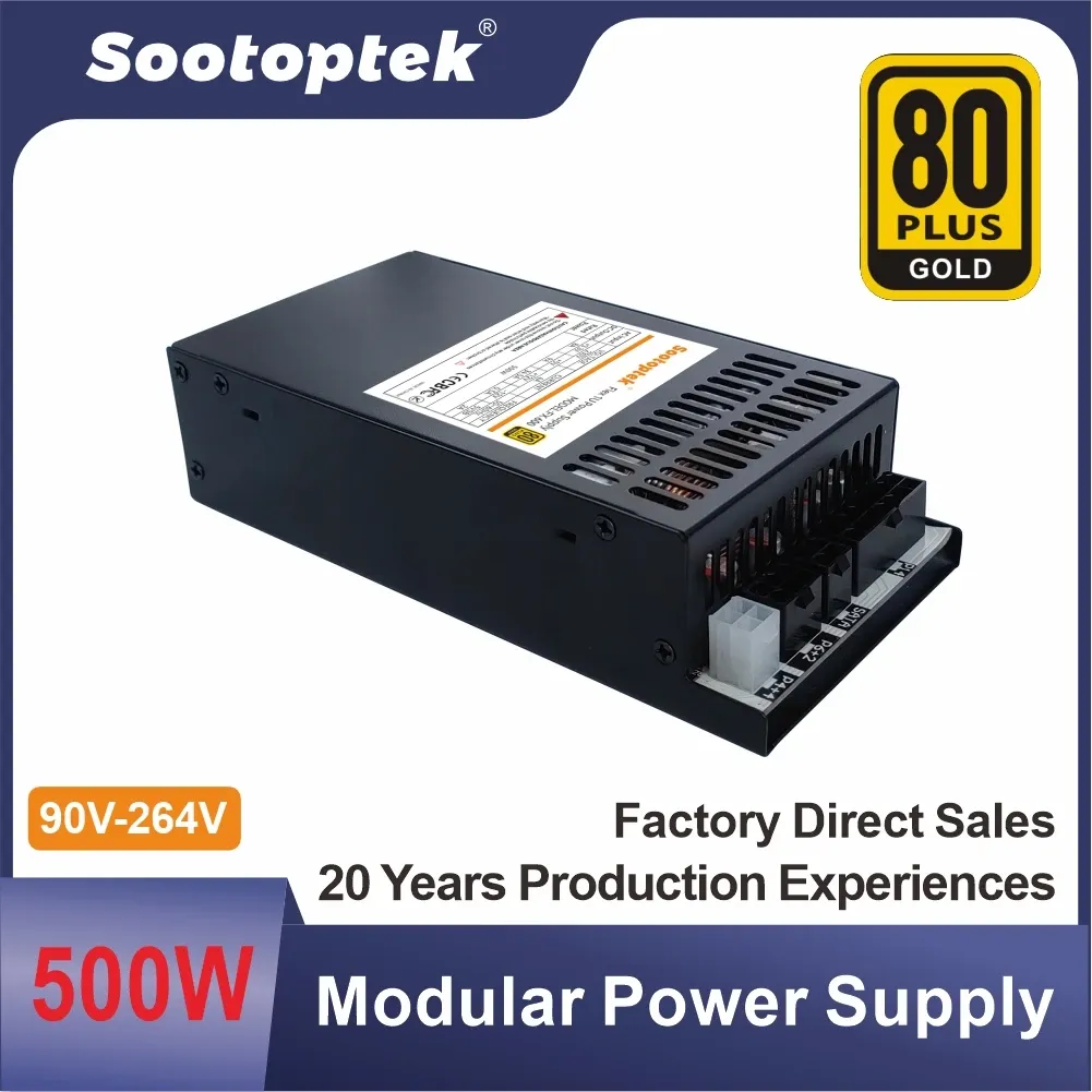 الإمدادات Modular Flex 1U 500W إمدادات الطاقة 90V264V الجهد الكامل مع مروحة الصمت 4 سم