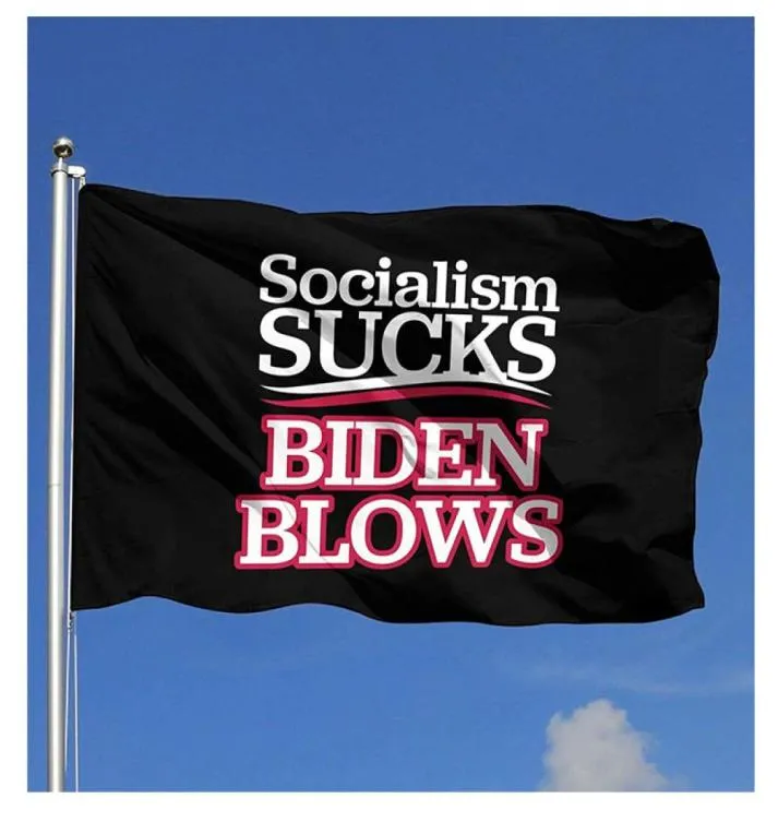 Socialismo Sucks Biden Blows 3x5 Ft Flag de bandeira de bandeira ao ar livre Bandeira premium com Brass Grommets7754546