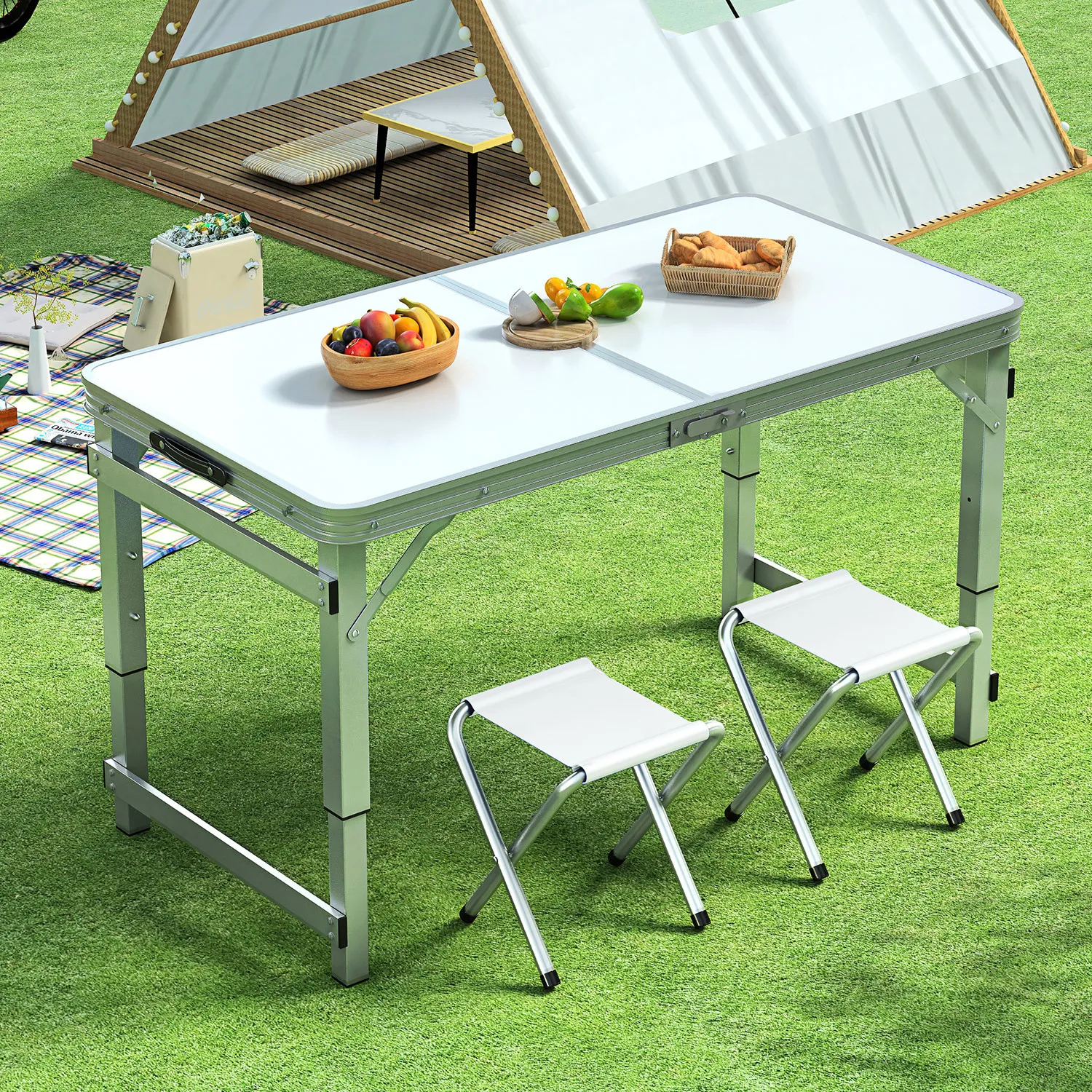 Aluminium folding dining table discount