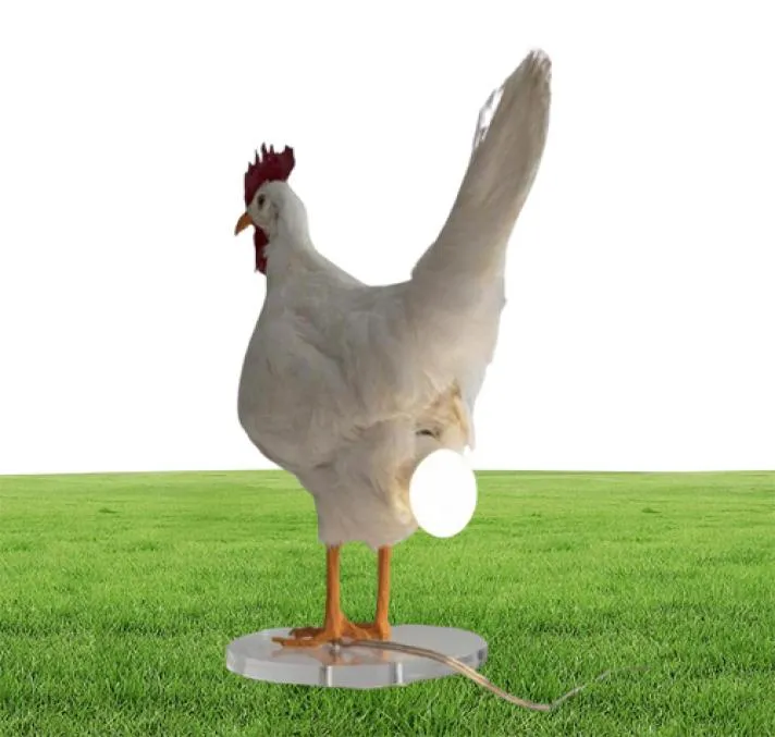 剥製鶏のランプ装飾室のナイトライトシミュレーション飼育雌鶏ライトアニマルチキンエッグランプパーティーホームデコレーション8786345