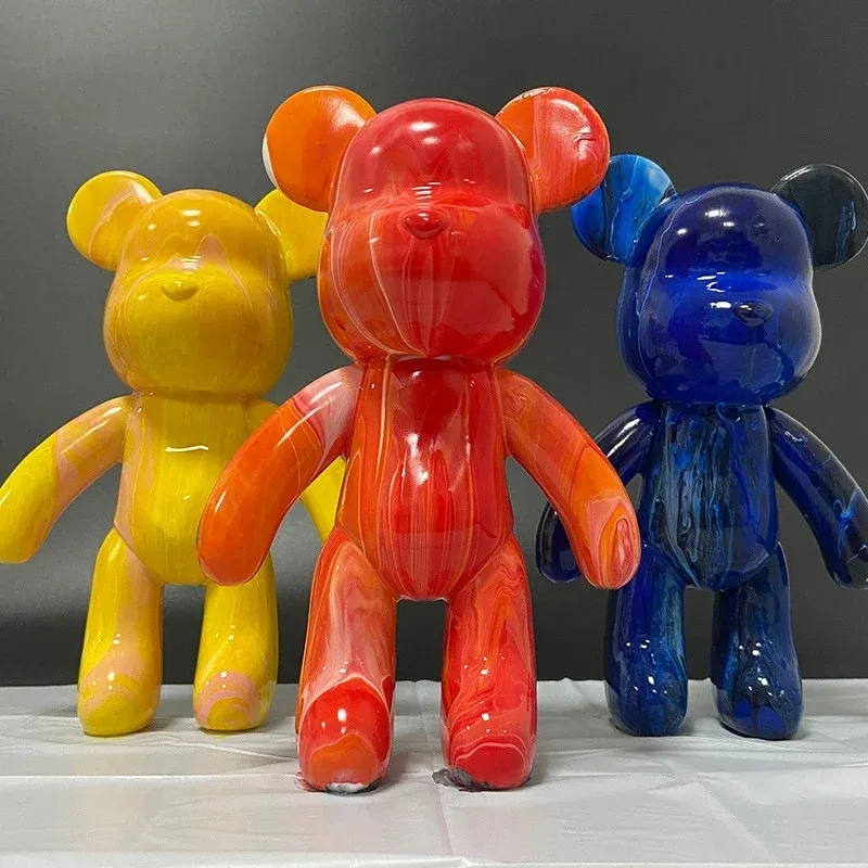 Urso de fluido Bearbrick escultura diy handmade urso violenta