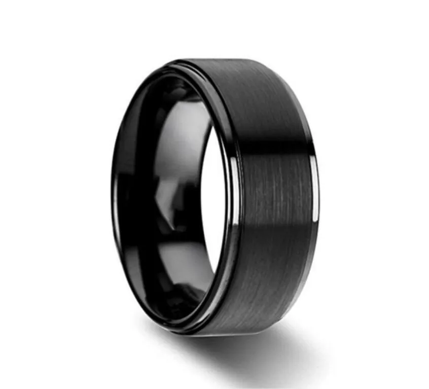 6mm8mm Titanium Wedding Rings Black Band i Comfort Fit Matte Finish For Men Women 6147987435