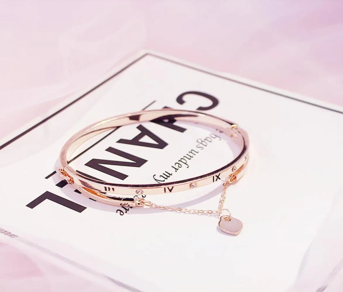 Hele rose goud roestvrijstalen armbanden armbanden armband voor altijd liefde merk bedelarmband voor vrouwen beroemde sieraden82029099