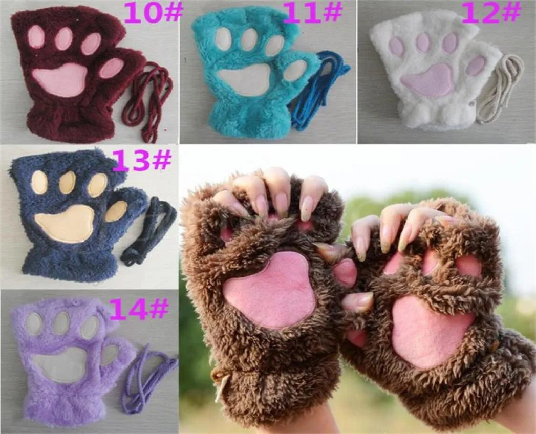 نساء Y Plush Gloves Girl Girl Winter Mittens Paws Gloves Stage Prop Prop Cut Cat Claw Glove Da0648794030