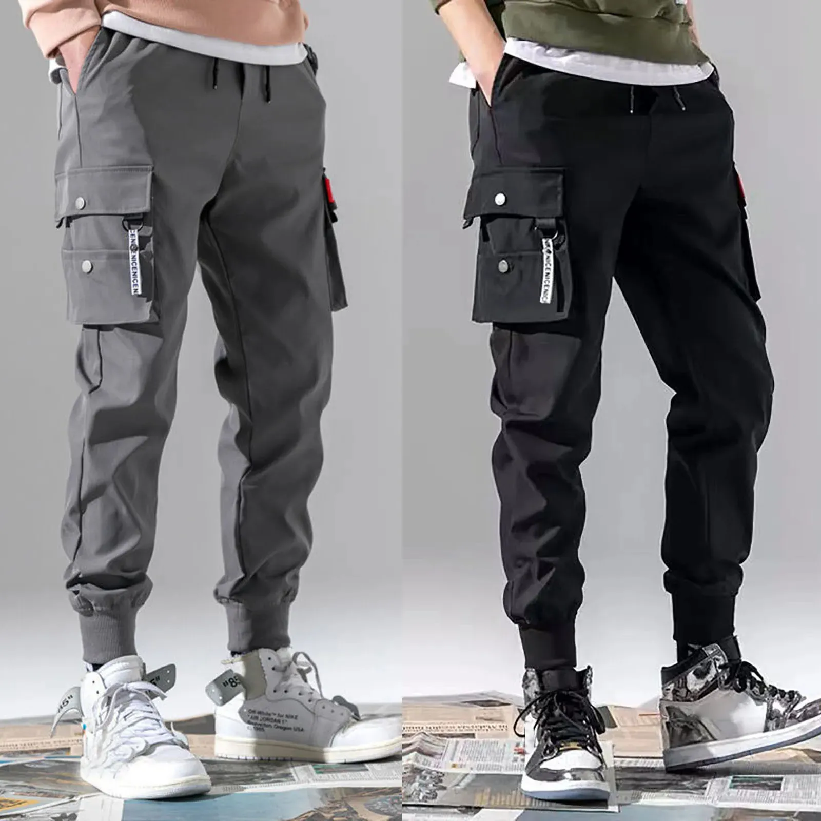 Mens Fashion Joggers Streetwear Sports Pants Casual Cotton Cargo Pants Gym Sweatpants Byxor Män Casual Clothes Ropa Hombre 240329