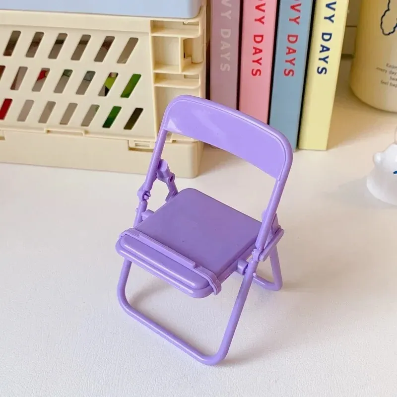Mini Stuhl Mobiltelefonständer tragbares niedliche farbenfrohe verstellbare Klapphocker Lazy Telefon Desktop -Halter für Mobiltelefon iPad