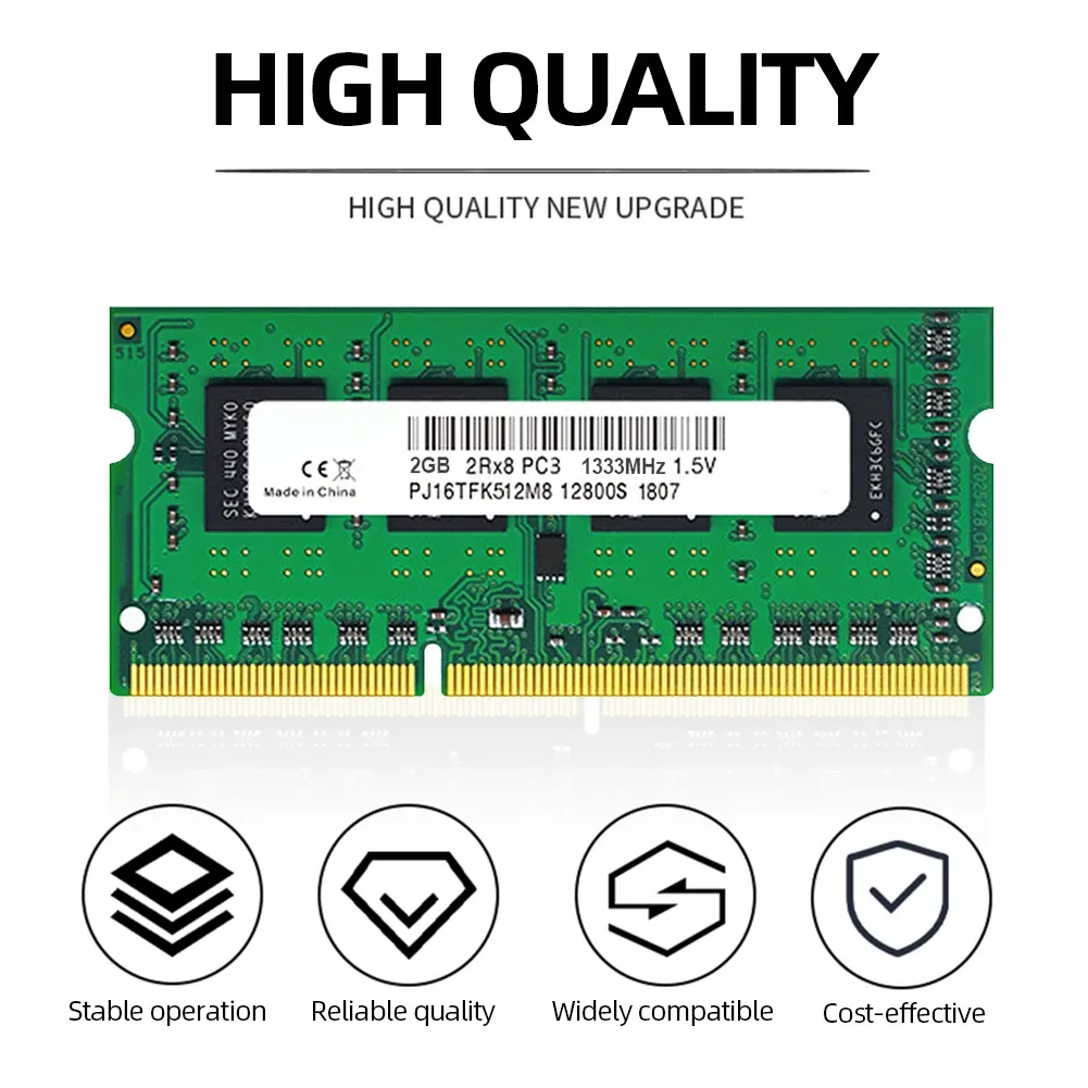 RAMS DDR3 Laptop RAMS 2G/4G/8G RAM Memoria del computer 1.35V/1.5V 1333/1600MHz completamente compatibile con componenti di computer Intel/AMD 204PIN