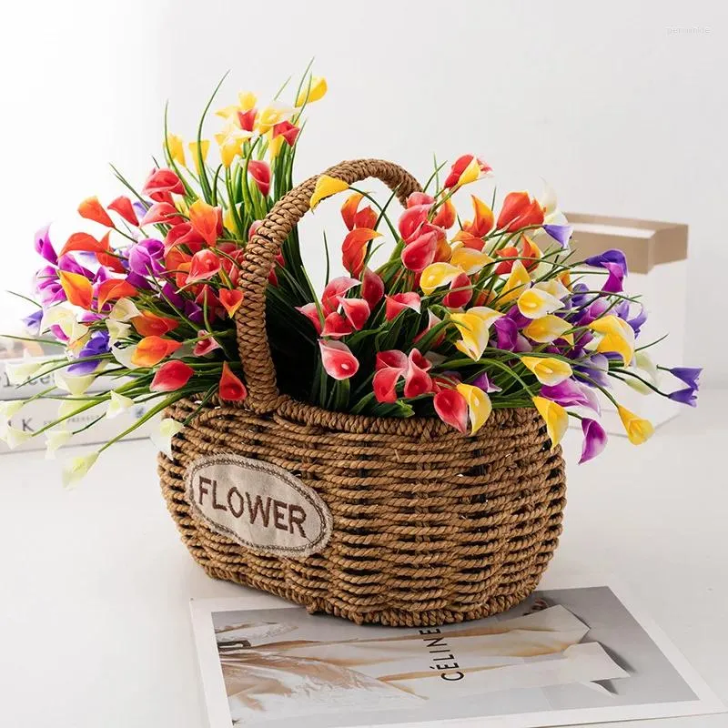 Decoratieve bloemen calla lelies kunstmatige bruiloft decoratie boeketten nep huiskamer decor feestartikelen