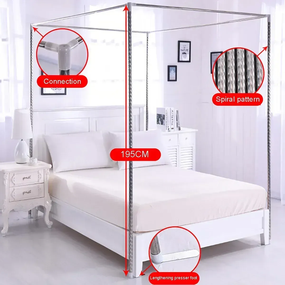 Mosquito net steel frame for bed discount