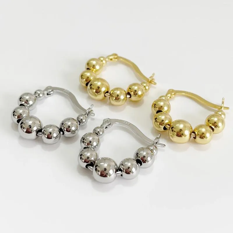 Boucles d'oreilles cerceaux Round Perle Femelle Accessoires de bijoux Bijoux Cadeaux de mariage Prévoyez les allergies