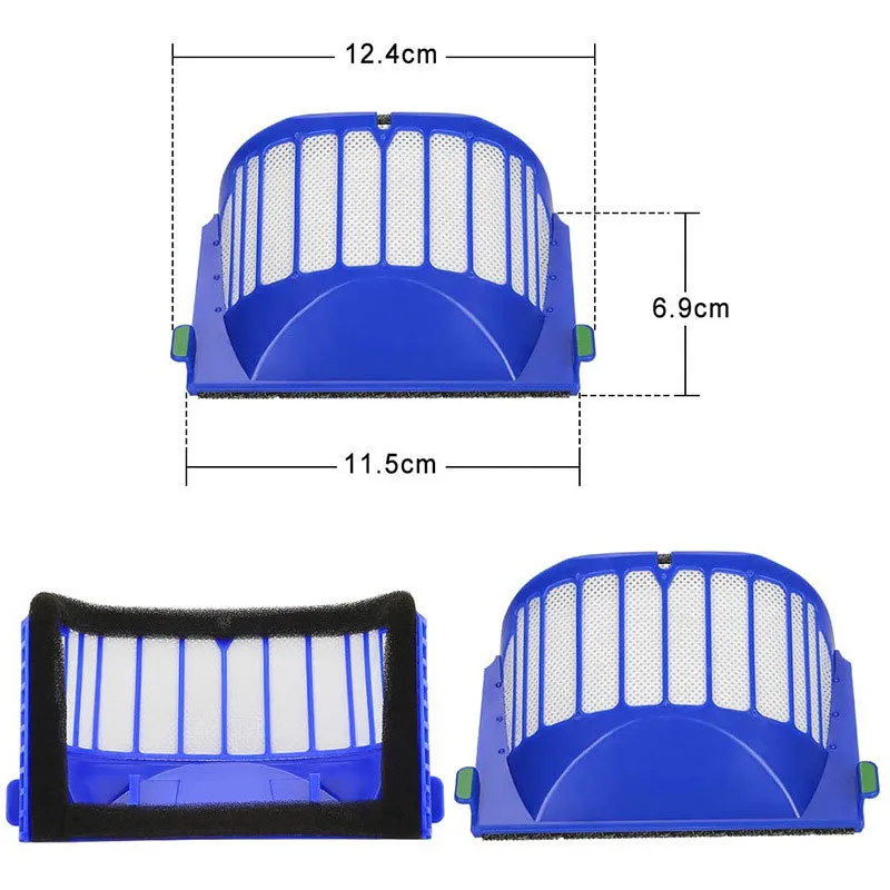 Piezas de filtro Hepa Accesorios de cepillo de rodillo lateral para Irobot Roundba 600 Series 620 630 650 660 Todos 500 600 700 Aspiradora