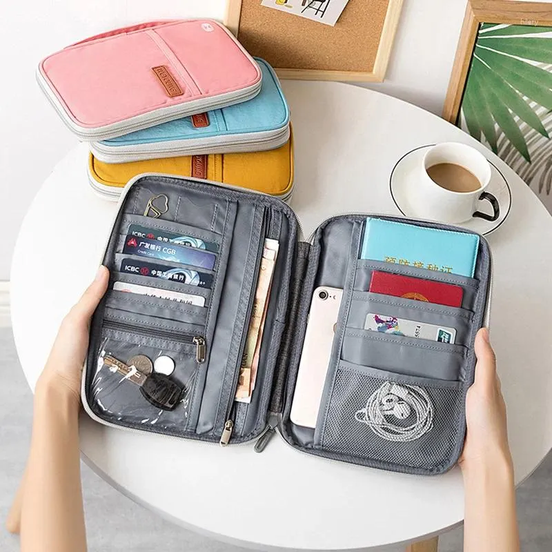 Storage Bags Waterproof Oxford Cloth Passport Holder Portable Travel Wallet Big Organizer Accessories Document Cardholder