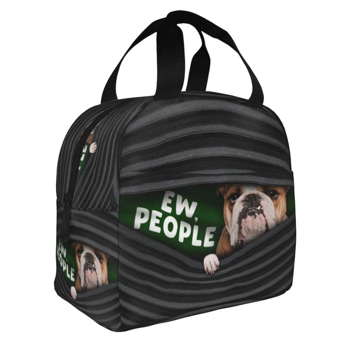 Bulldog Hunde Gesicht Isoliertes Lunchbeutel Thermaltasche Mittagessen Animal Hunde Große Lunchschachtel -Tasche Futterhandtaschen Strand Picknick