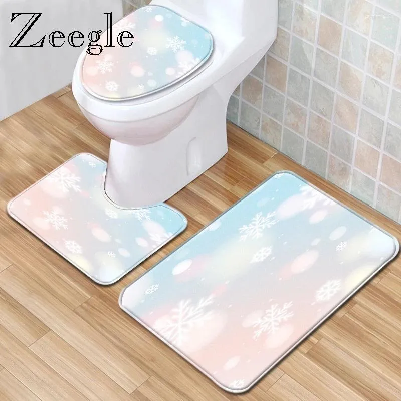 Bath Mats Modern Style Bathroom Carpet Set Shower Mat Toilet Seat Cover Pedestal Rug Home Decoration Anti-slip