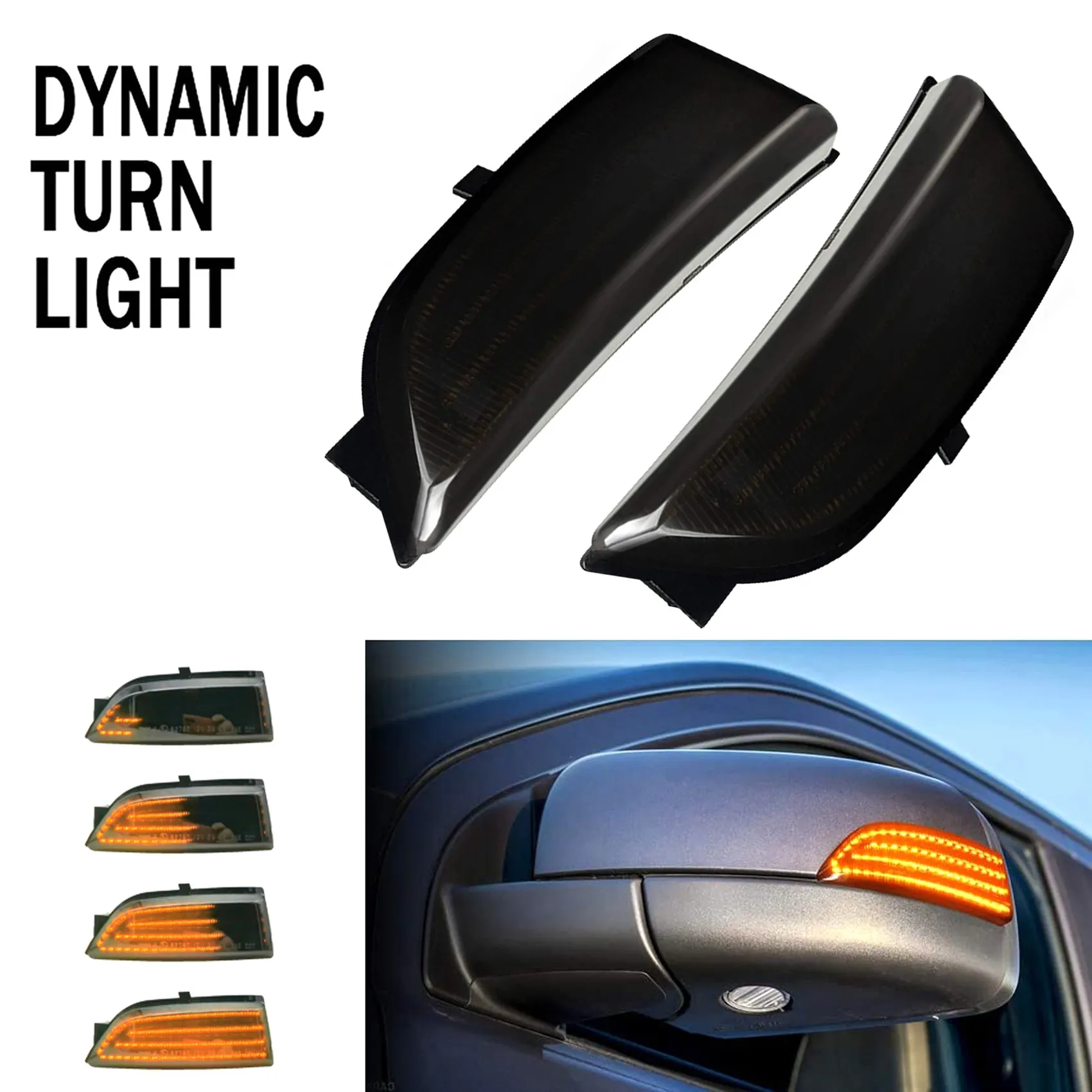 thumbnail image 2 of Car Dynamic LED Turn Signal Rearview Mirror Lights Blinker For Ford Everest 2015-2019 Ranger T6 Raptor Wildtrak Smoke From Car Emergency Lights - Price 41.31 2 of 11