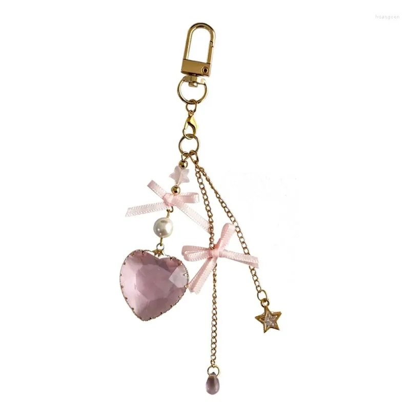 Keychains Disdicate Heart Keychain Ornement élégant Bowknot Pendant sac DCORATION DUSHIP