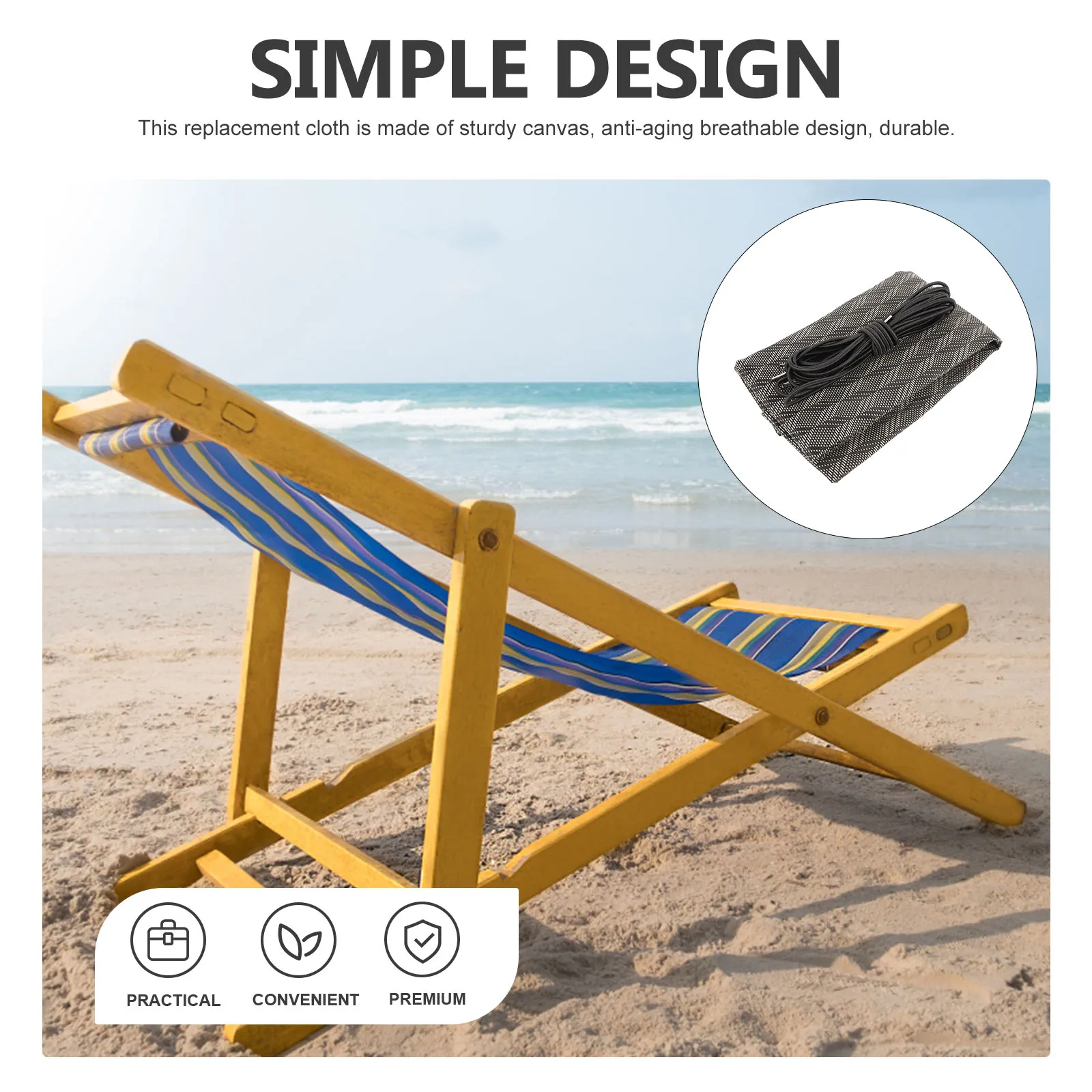 Patio Balcony Chair Replacement Canvas Durable Outdoor Fabric for Beach Sun Lounger Repair