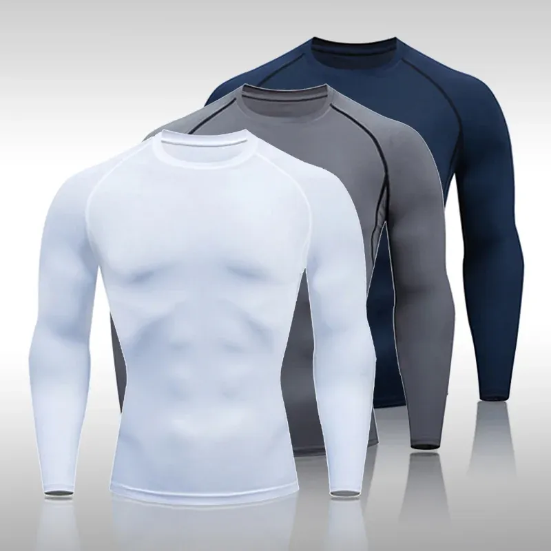 Camisetas homens compressão compressão Executa camiseta fitness de manga longa de manga longa Treinamento