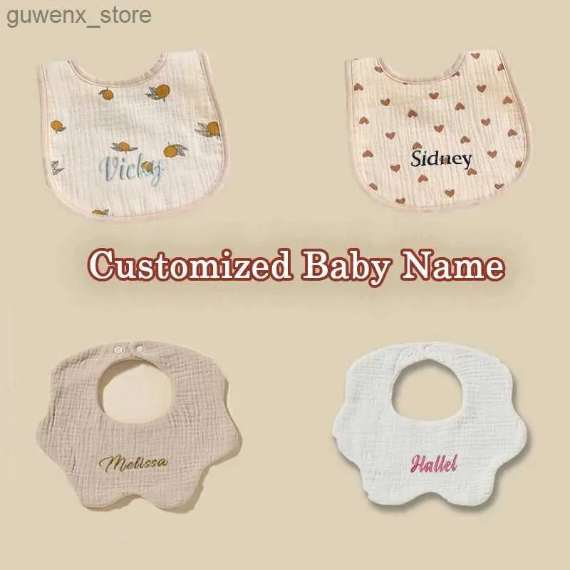 Bibs burp panni personalizzati per bambina regalo impermeabili per bavaglini accessori per alimentazione per bambini burp buia burp tessuto neonato bavagano asciugamano y240412