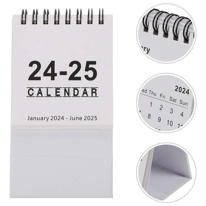 2024-2025 Small Desk Stand-Up Calendar – Monthly Flip Planner 7.5x6.3 Inches, Dec 2024 To Dec 2025 (White)