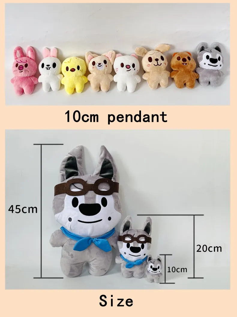 Skzoo Plush Toys Wolf Chan、Han、Quokka、Dwaekki、Foxi