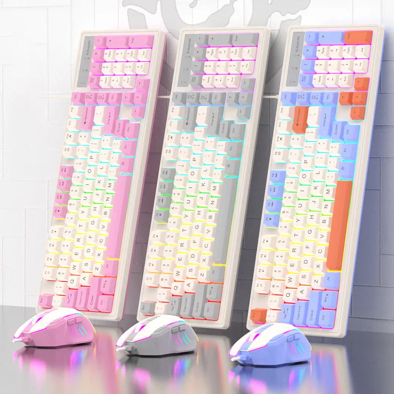 98 Keys USB Wired Gaming Keyboard With Numeric RGB From