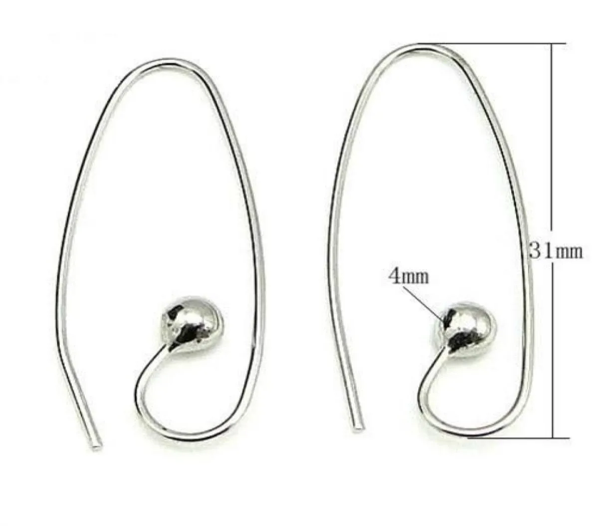 10PCSLOT 925 STERLING SILVER EARRING HOOK CLASPS DIYクラフトジュエリーギフト08x4x12x30mm WP0688117324のコンポーネントを見つける