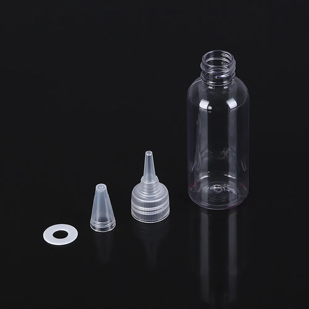 10pcs/Los transparente Flüssigkeiten Tropfenflasche mit Schraubendeckel Kunststoff nachfüllbarer Behälter für Öl Flüssigkeit Tattoo Speicherung