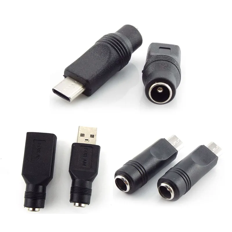 USB-3.1 Type C Male Plug to-5.5mm x 2.1mm Female DC-Power Jack Adapter Connector