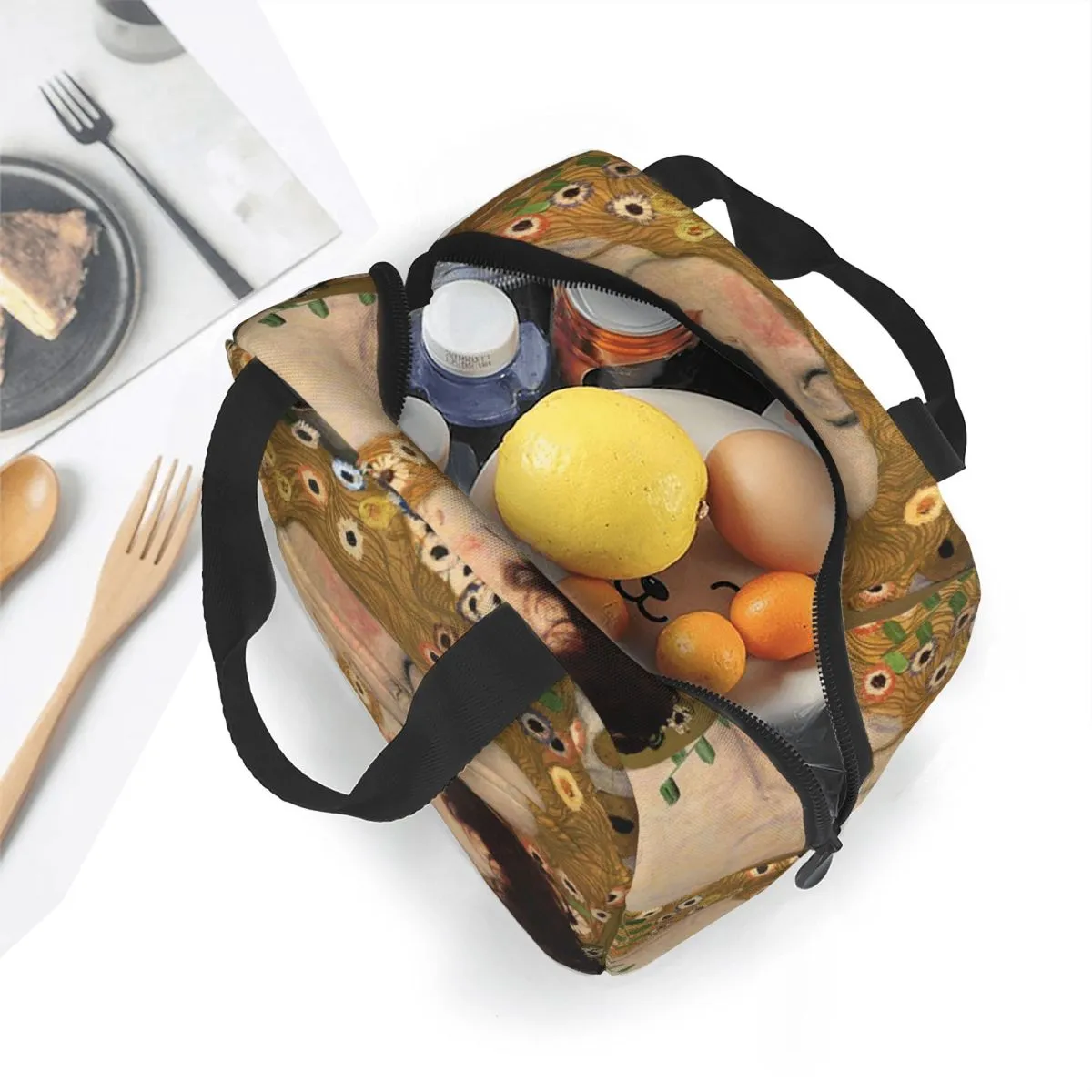 Gustav Klimt Freyas Isolierte Lunchbeutel Kühler Bag Mahlzeit Behälter Mutter und Kinder und Leckdosen Lunchbox Tasche Lebensmittel Aufbewahrungstaschen