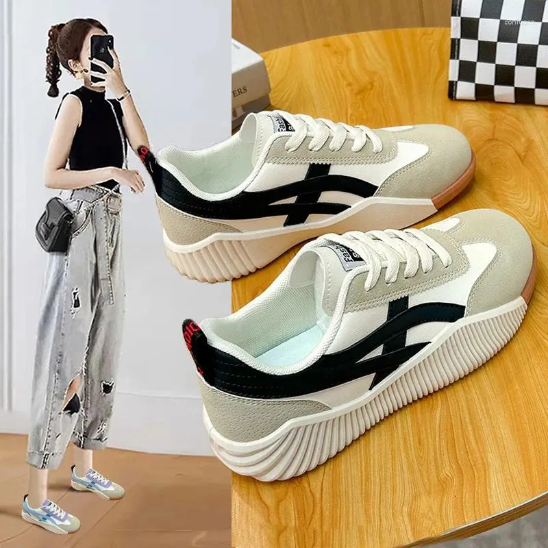 Chaussures décontractées Sneakers Femmes à fond plat Small blanc pour une écolière respirante Designer Girl