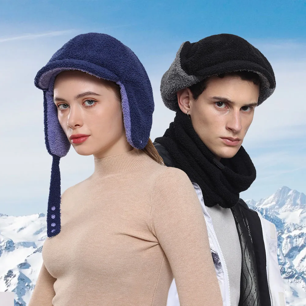 DHgate Thermal Fleece Winter Beanie Hats for Men and Women Windproof Earflap Hat for Skiing Snowboarding and Sports Automobiles Motorcycles
