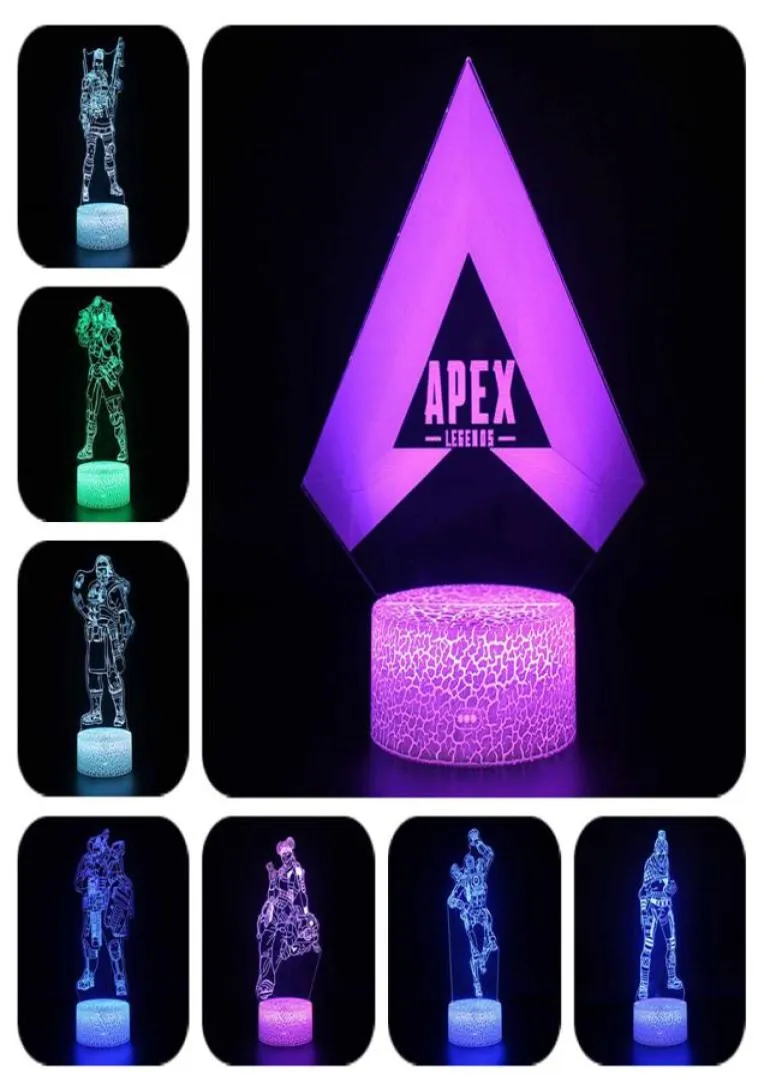 Novely Apex Legends Night Light Action Figure Färger Förändrade lysande leksaker för barn Födelsedags julklappar T2003219932680