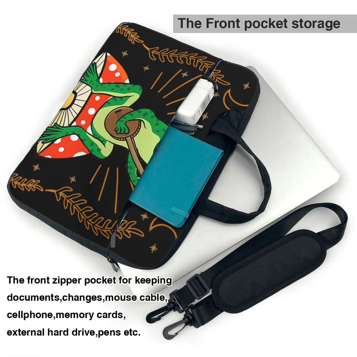 Vintage Laptop Sleeve: Mushroom & Frog Design - Protective Notebook Pouch  for 13-15.6 inch Laptops. Shop Now! from Dhgate Laptop Bags - price 25.68