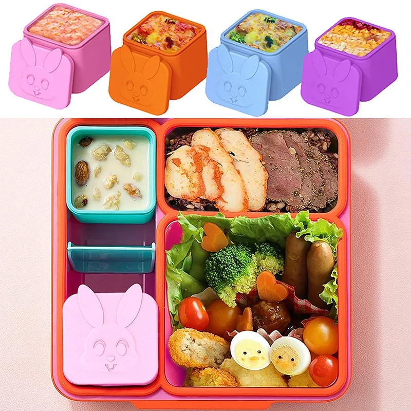 105-Piece Silicone Food Box Accessories Set – Dividers, Sauce Bottles, Animal Forks For Kids Lunch - View #11