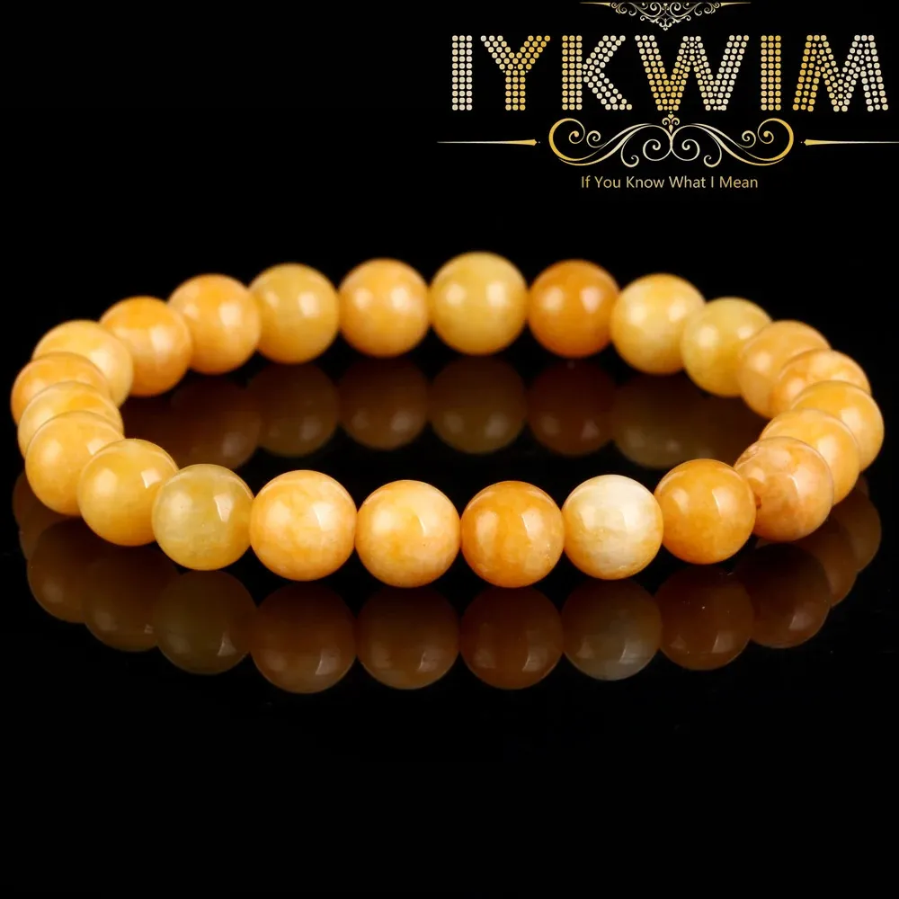 Bracciale in pietra naturale giallo ambieri giades perle regalo gioielli per uomini protezione da salute magnetica donna 6 8mm 240402