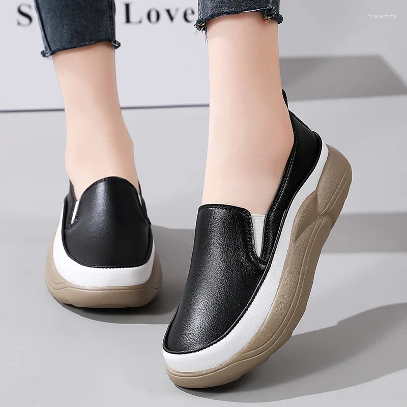 Casual schoenen vrouwen flats loafers ademende mocassins vrouwelijke boot mode dames platform slip-on witte zachte zapatos mujer