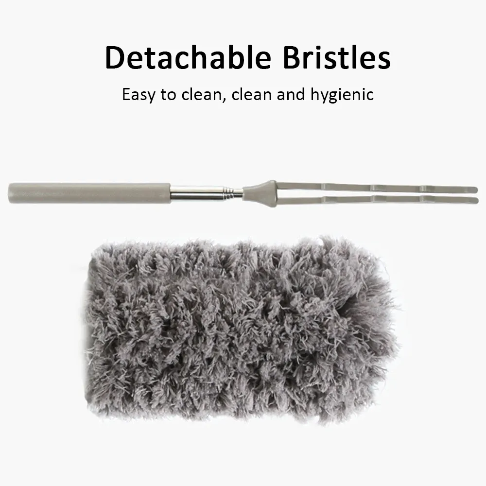 Genuine Joe Retractable Feather Duster - Plastic Handle - Brown - 12 - View #3