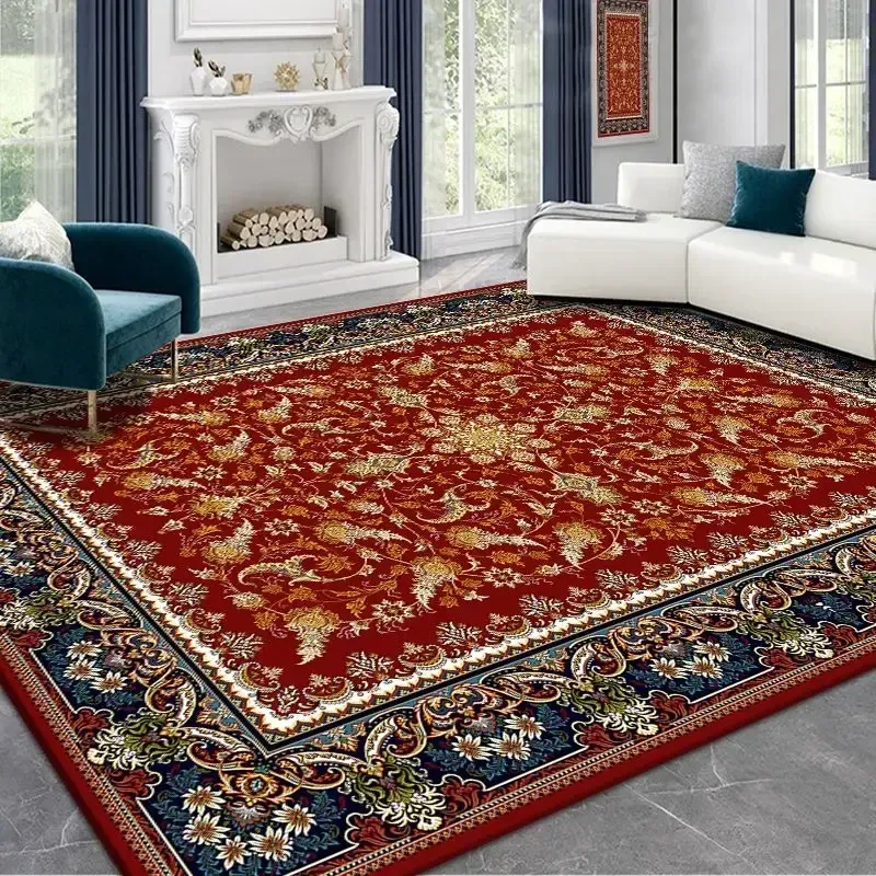 Waschbarer Teppich Vintage – 20,3 X 25,4 Cm, Rot, Boho-Blumenprint, Rutschfest