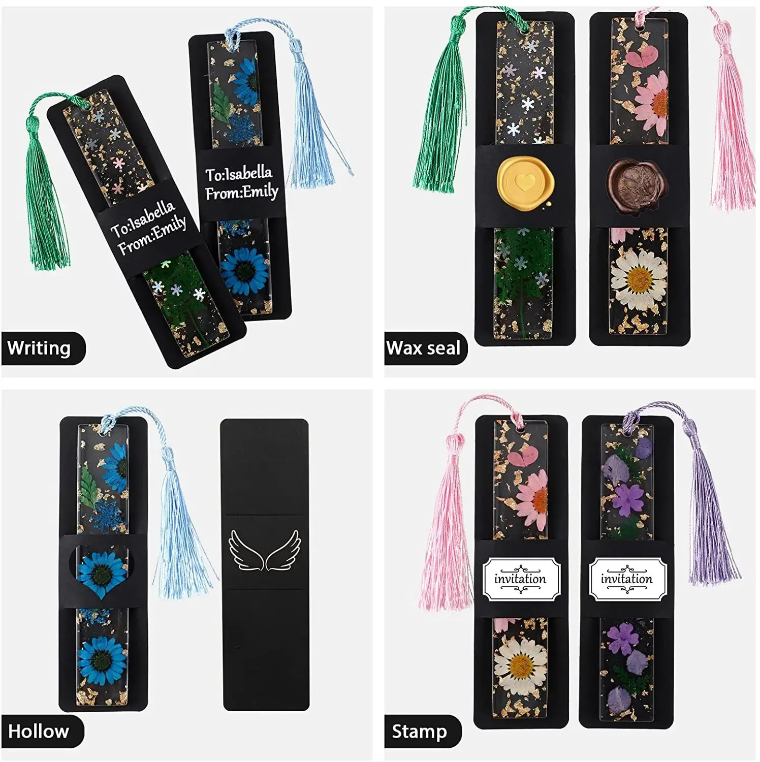 Shiny Bookmark Epoxy Resin Mold DIY Kit - Make Your Own Glossy Bookmark Keychains With Flexible Silicone Molds